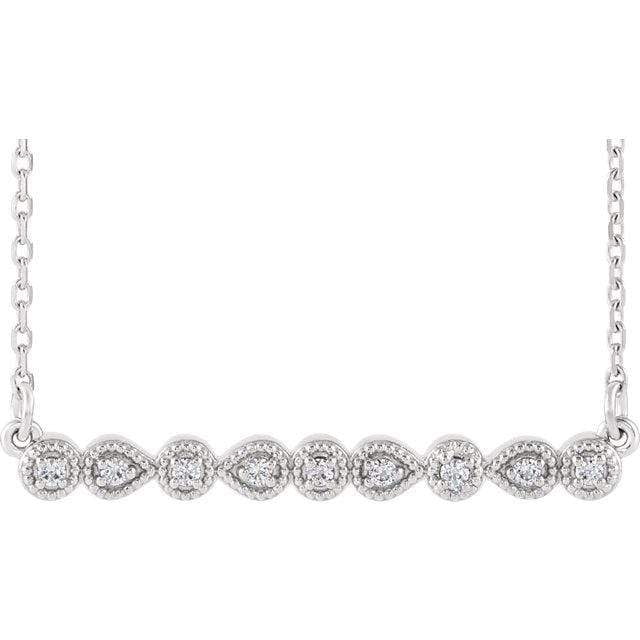 18 Carat White Gold Four Stone Bar Motif Vintage Diamond Necklet – Imperial  Jewellery