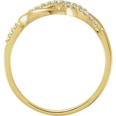 Infinity-Inspired Knot Ring 14K Yellow Gold 1/10 CTW Diamond - Giliarto