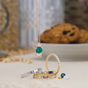 14K Gold Chatham® Created Emerald & 1/6 CTW Diamond Pendant with Necklace
