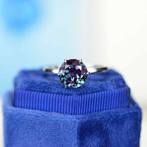 3 Carat Alexandrite Stone 14K White Six Prong Promissory Gold Ring