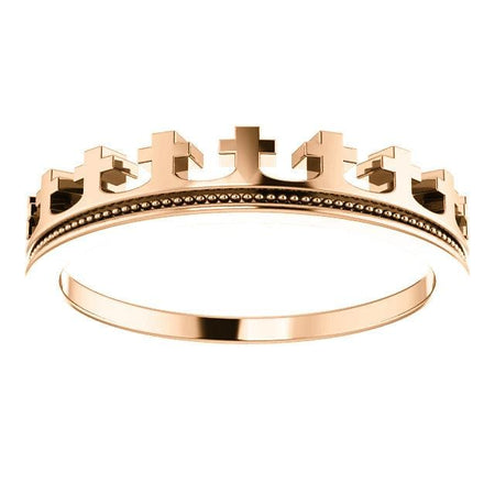 Cross Crown Ring 14K Rose Gold - Giliarto